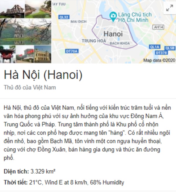 Search intent theo tìm kiếm địa danh