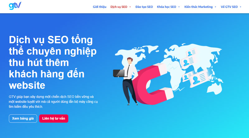 Trang dịch vụ SEO GTV SEO