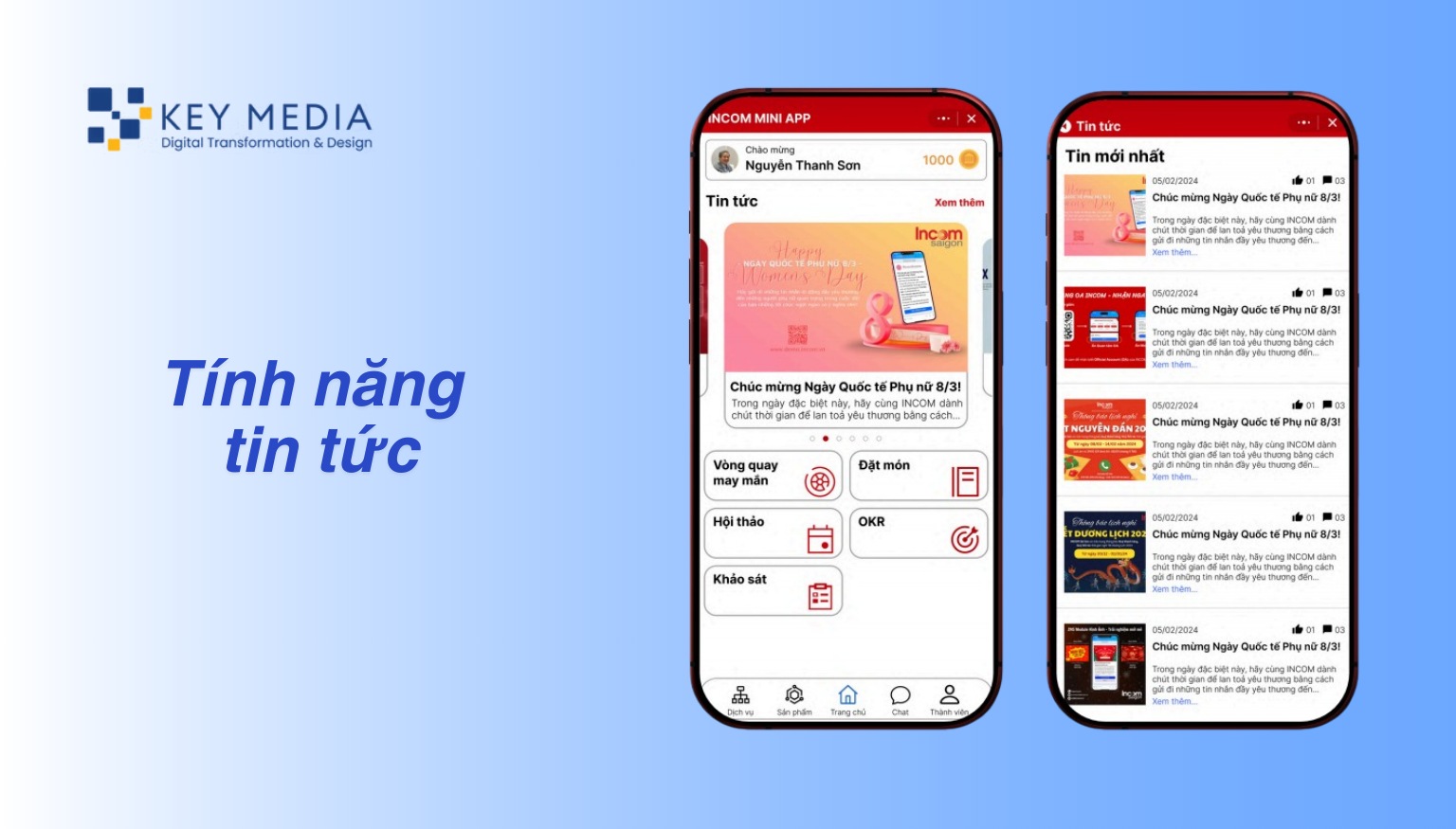 Tình năng tin tức trong Mini Zalo App