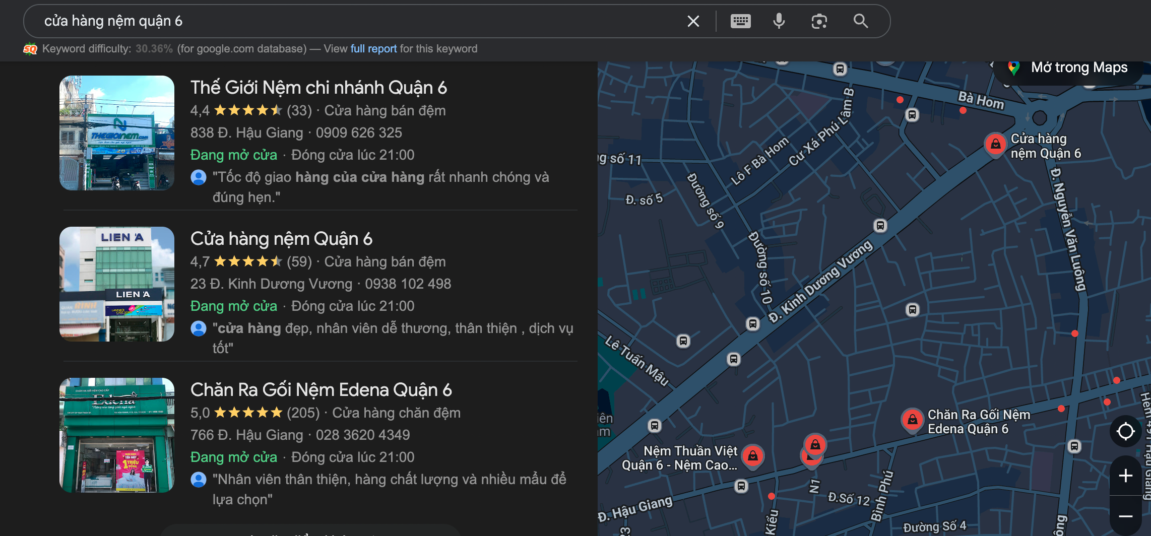 cửa hàng nệm quận 7