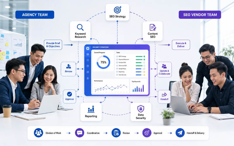 Mô hình hợp tác SEO Vendor giữa VUASEO và agency