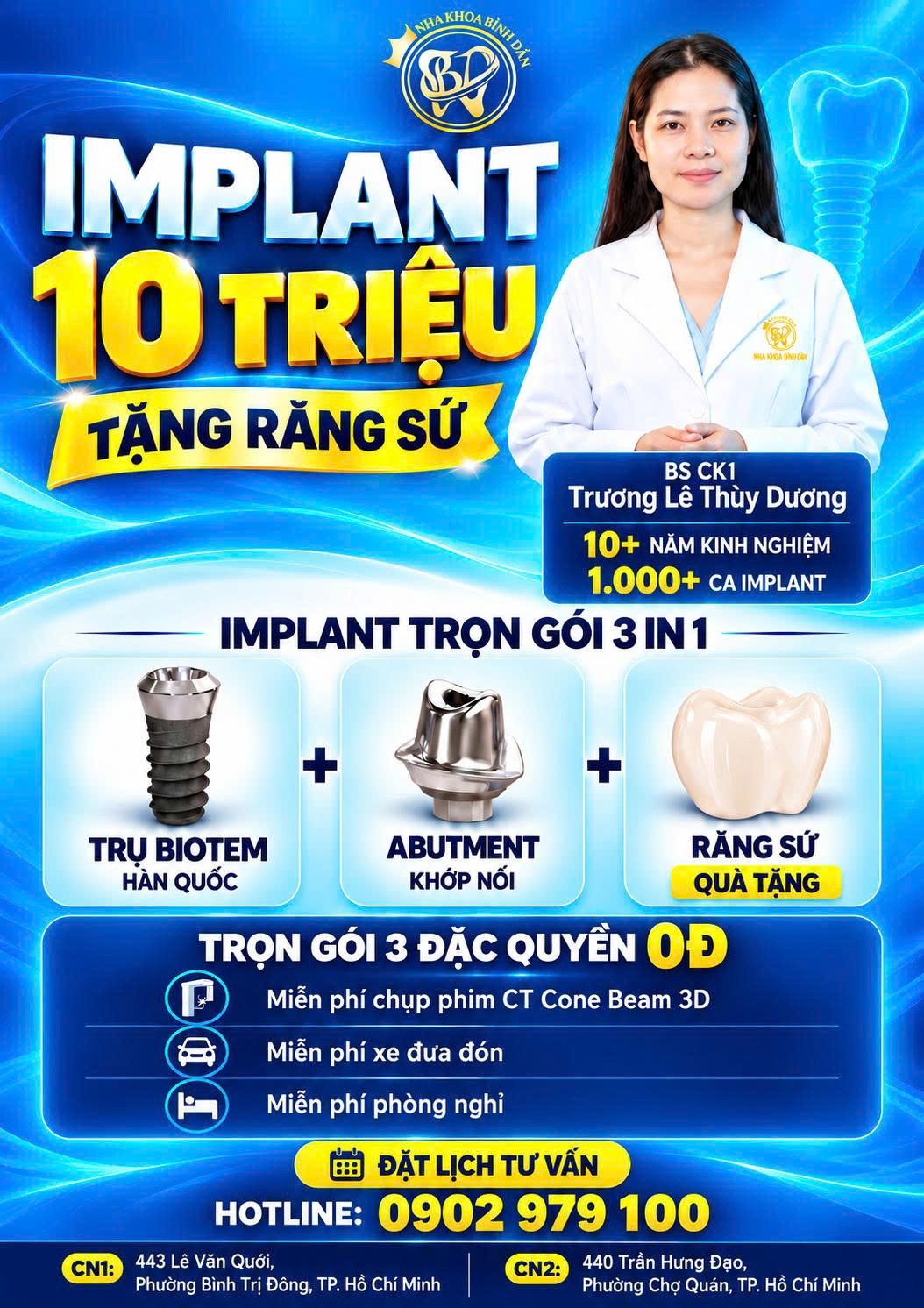 Bác sĩ CK1 Răng Hàm Mặt Trương Lê Thùy Dương (Nha Khoa Bình Dân)